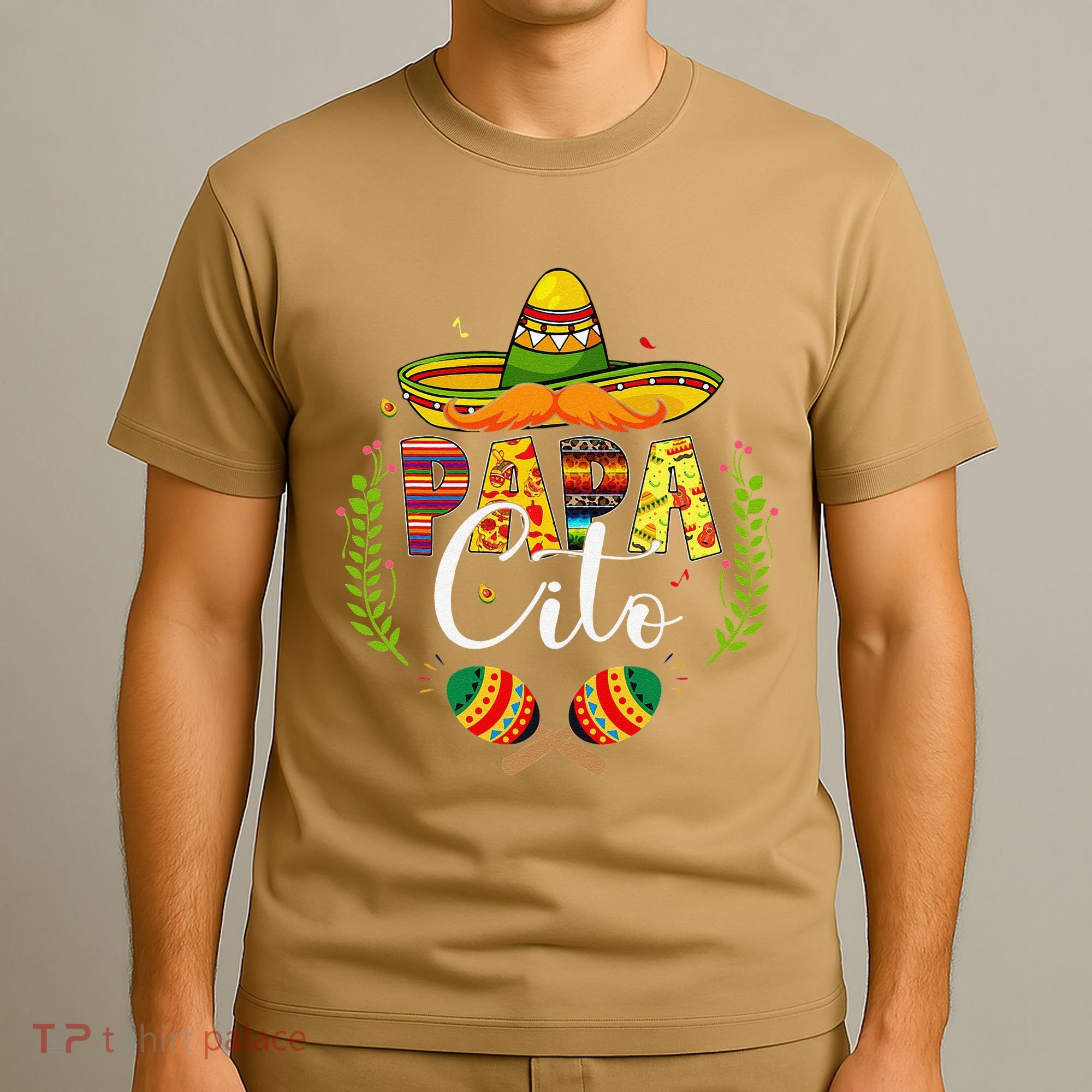 Cinco De Mayo Papa Cito Leopard Fiesta Mexican Fathers Day T-Shirt