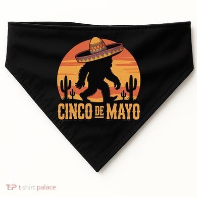 Cinco De Mayo Bigfoot Sombrero Desert Sunset USA-Made Doggie Bandana