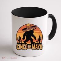 Cinco De Mayo Bigfoot Sombrero Desert Sunset Coffee Mug thumb 1