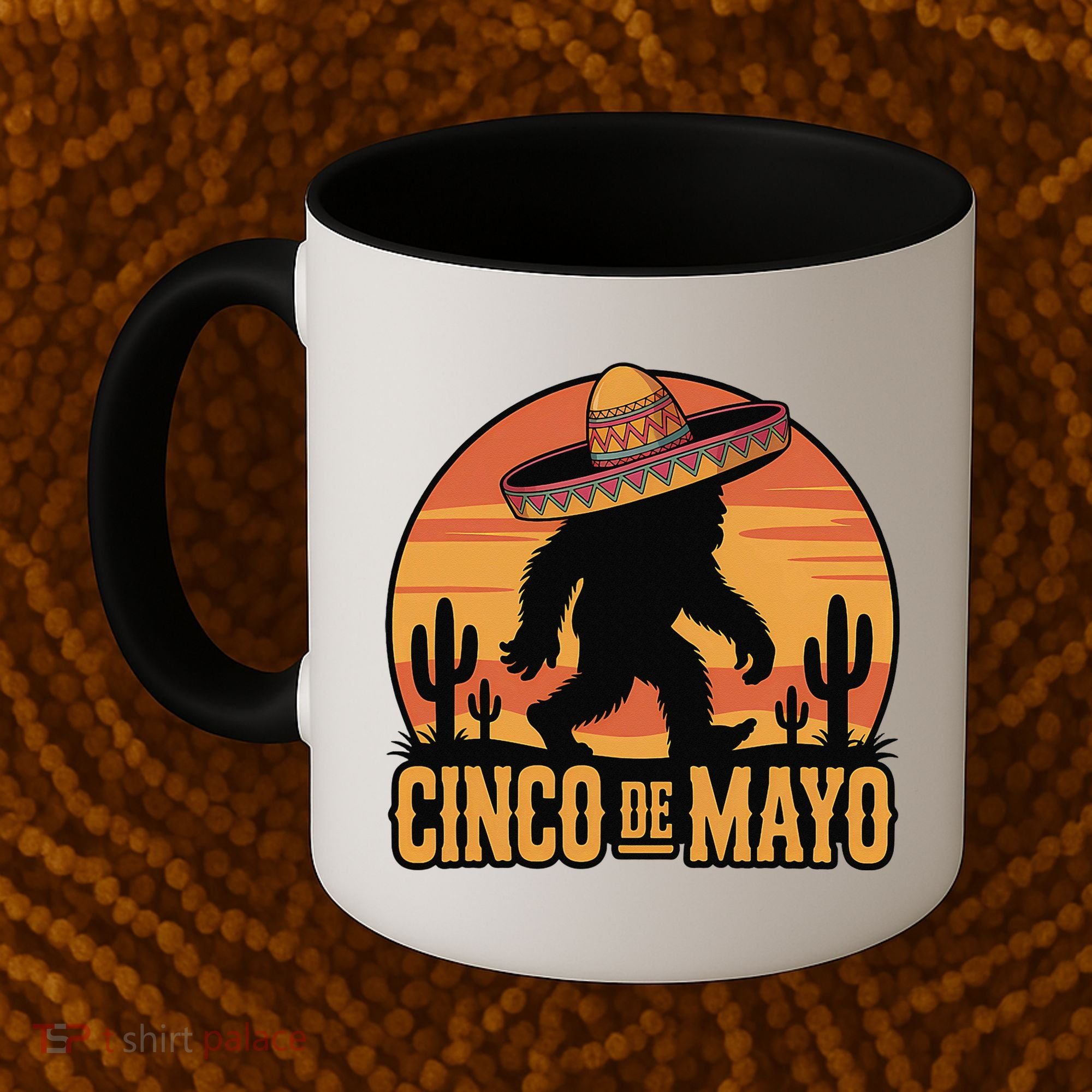 Cinco De Mayo Bigfoot Sombrero Desert Sunset Coffee Mug