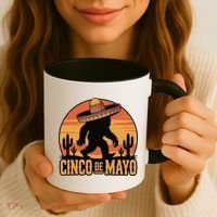 Cinco De Mayo Bigfoot Sombrero Desert Sunset Coffee Mug thumb 3