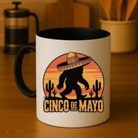 Cinco De Mayo Bigfoot Sombrero Desert Sunset Coffee Mug thumb 4