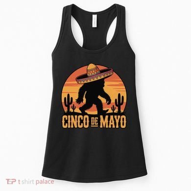 Cinco De Mayo Bigfoot Sombrero Desert Sunset Women's Tank Top