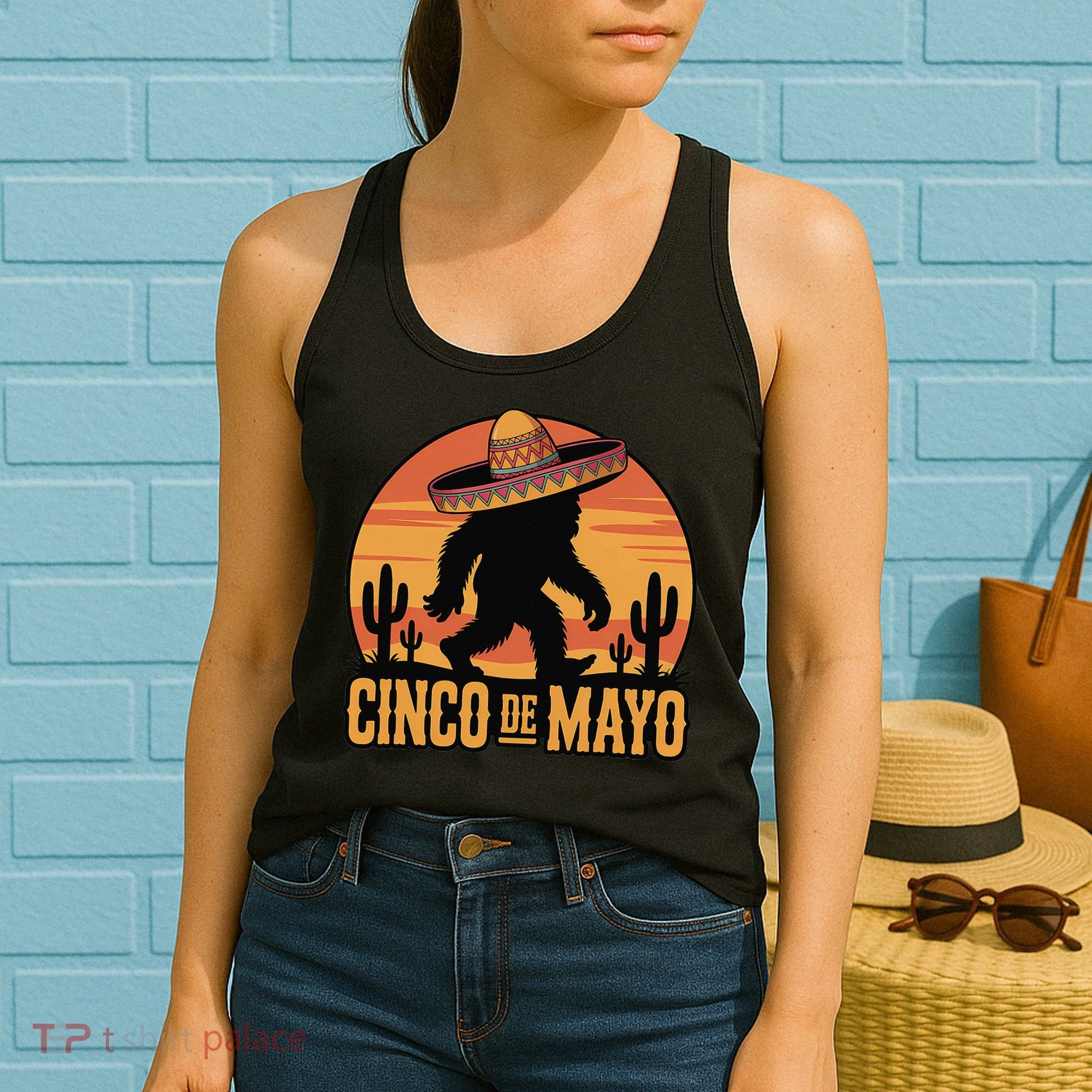 Cinco De Mayo Bigfoot Sombrero Desert Sunset Women's Tank Top