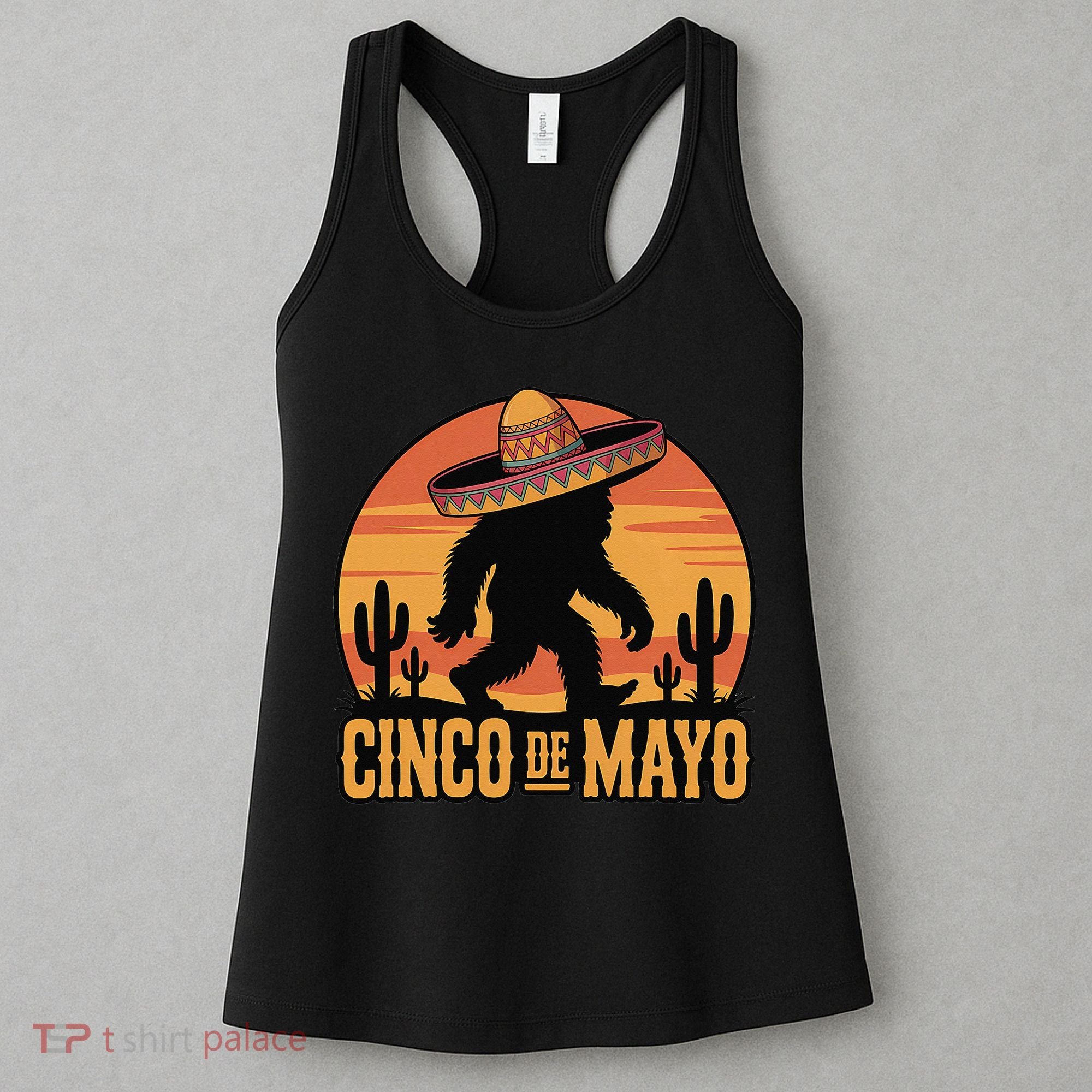 Cinco De Mayo Bigfoot Sombrero Desert Sunset Women's Tank Top