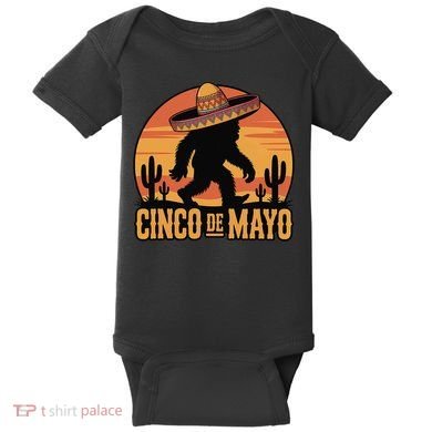 Cinco De Mayo Bigfoot Sombrero Desert Sunset Baby Bodysuit