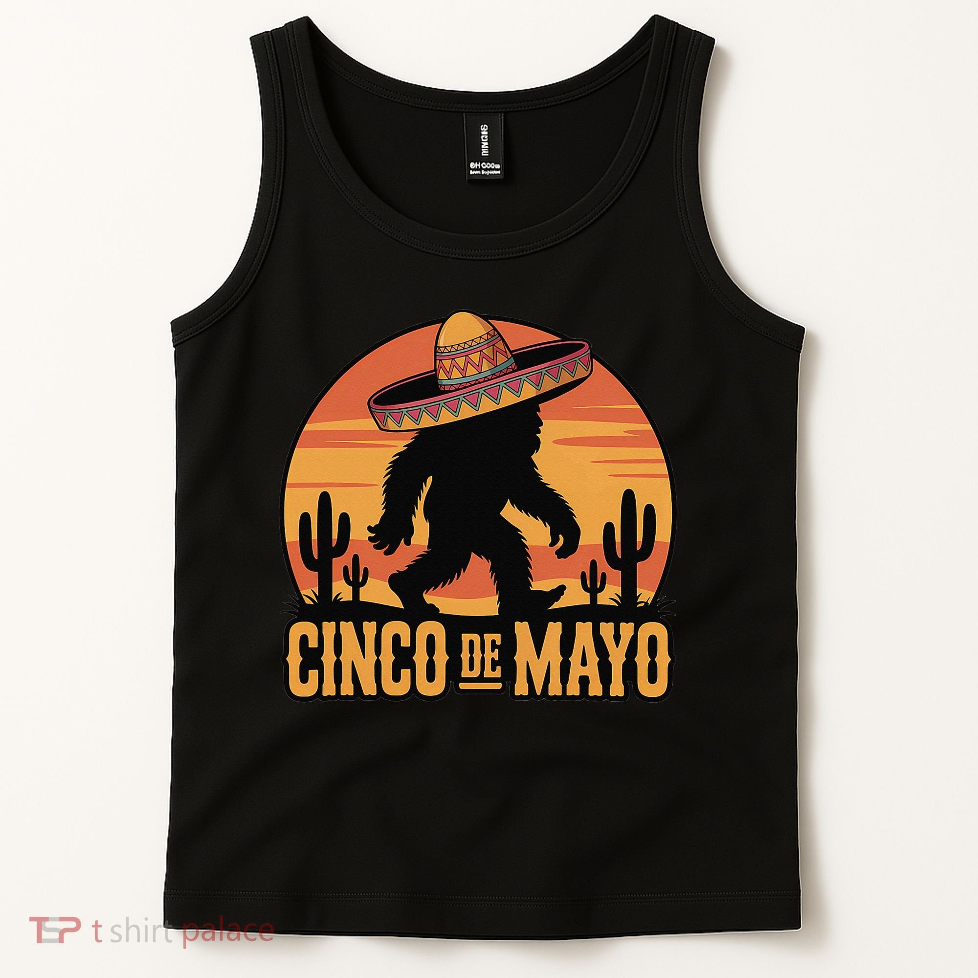 Cinco De Mayo Bigfoot Sombrero Desert Sunset Tank Top