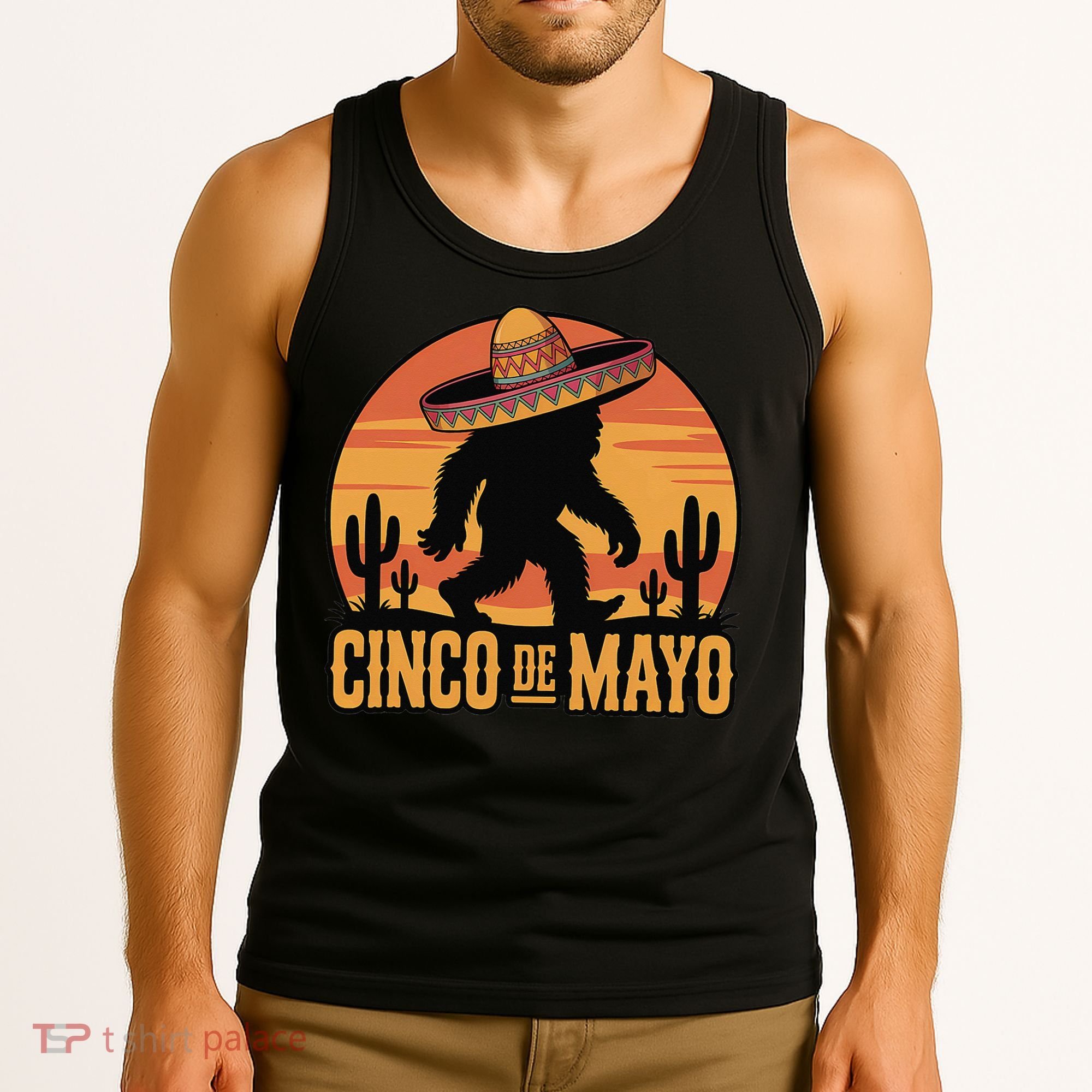 Cinco De Mayo Bigfoot Sombrero Desert Sunset Tank Top