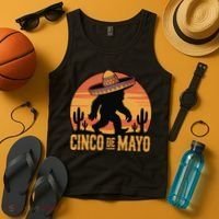 Cinco De Mayo Bigfoot Sombrero Desert Sunset Tank Top thumb 4