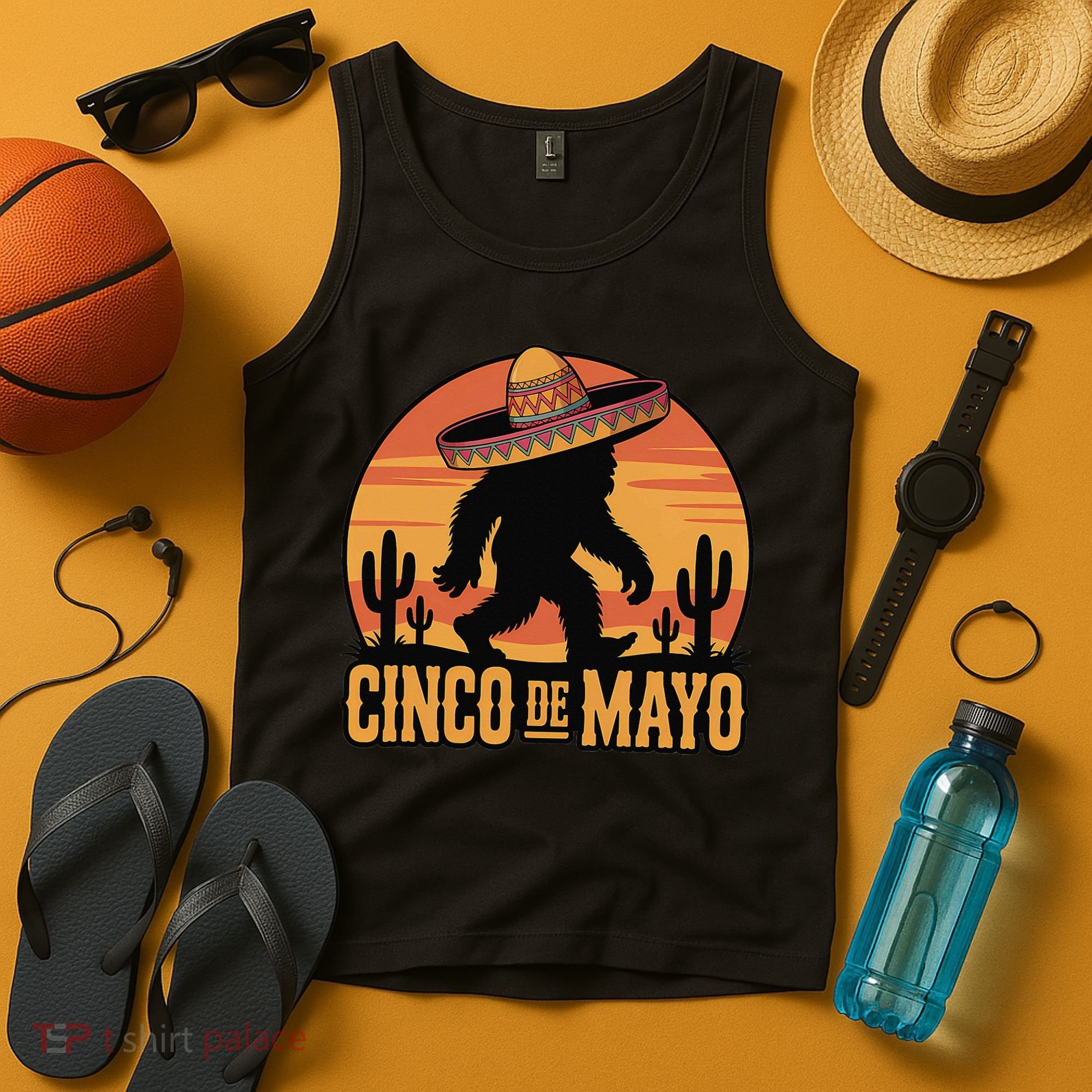Cinco De Mayo Bigfoot Sombrero Desert Sunset Tank Top