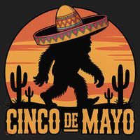 Cinco De Mayo Bigfoot Sombrero Desert Sunset Golf Towel thumb 3