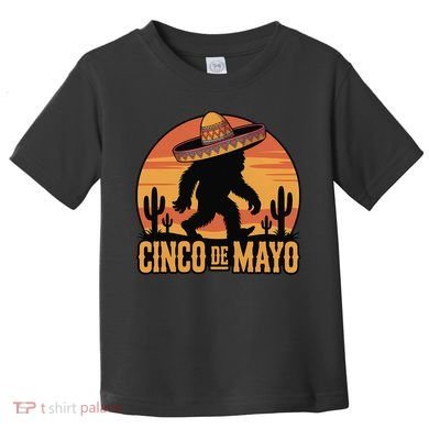 Cinco De Mayo Bigfoot Sombrero Desert Sunset Toddler T-Shirt