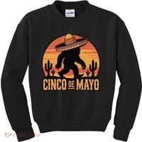 Cinco De Mayo Bigfoot Sombrero Desert Sunset Kids Sweatshirt thumb 0