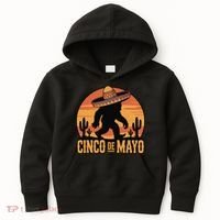 Cinco De Mayo Bigfoot Sombrero Desert Sunset Kids Hoodie thumb 0
