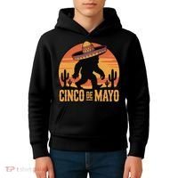Cinco De Mayo Bigfoot Sombrero Desert Sunset Kids Hoodie thumb 4