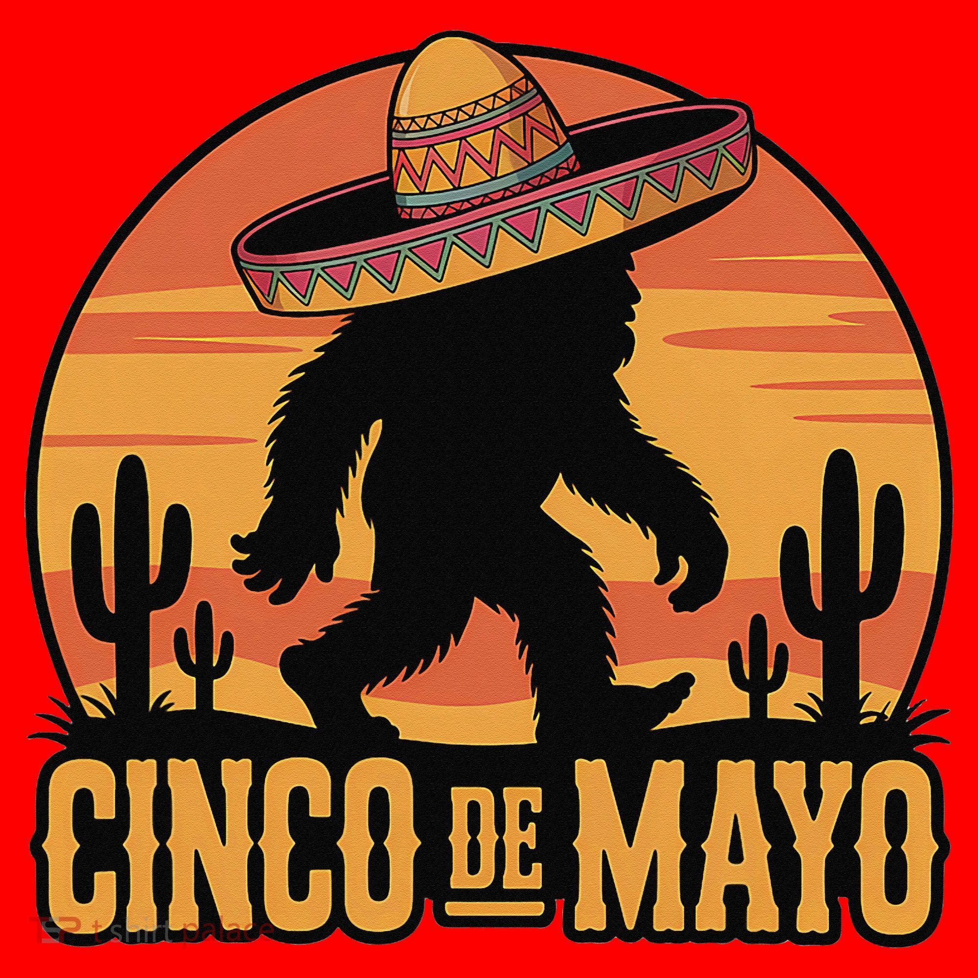 Cinco De Mayo Bigfoot Sombrero Desert Sunset Santa Hat