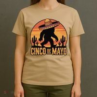 Cinco De Mayo Bigfoot Sombrero Desert Sunset T-Shirt thumb 4