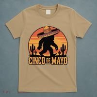 Cinco De Mayo Bigfoot Sombrero Desert Sunset T-Shirt thumb 5
