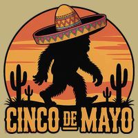 Cinco De Mayo Bigfoot Sombrero Desert Sunset Mousepad thumb 1