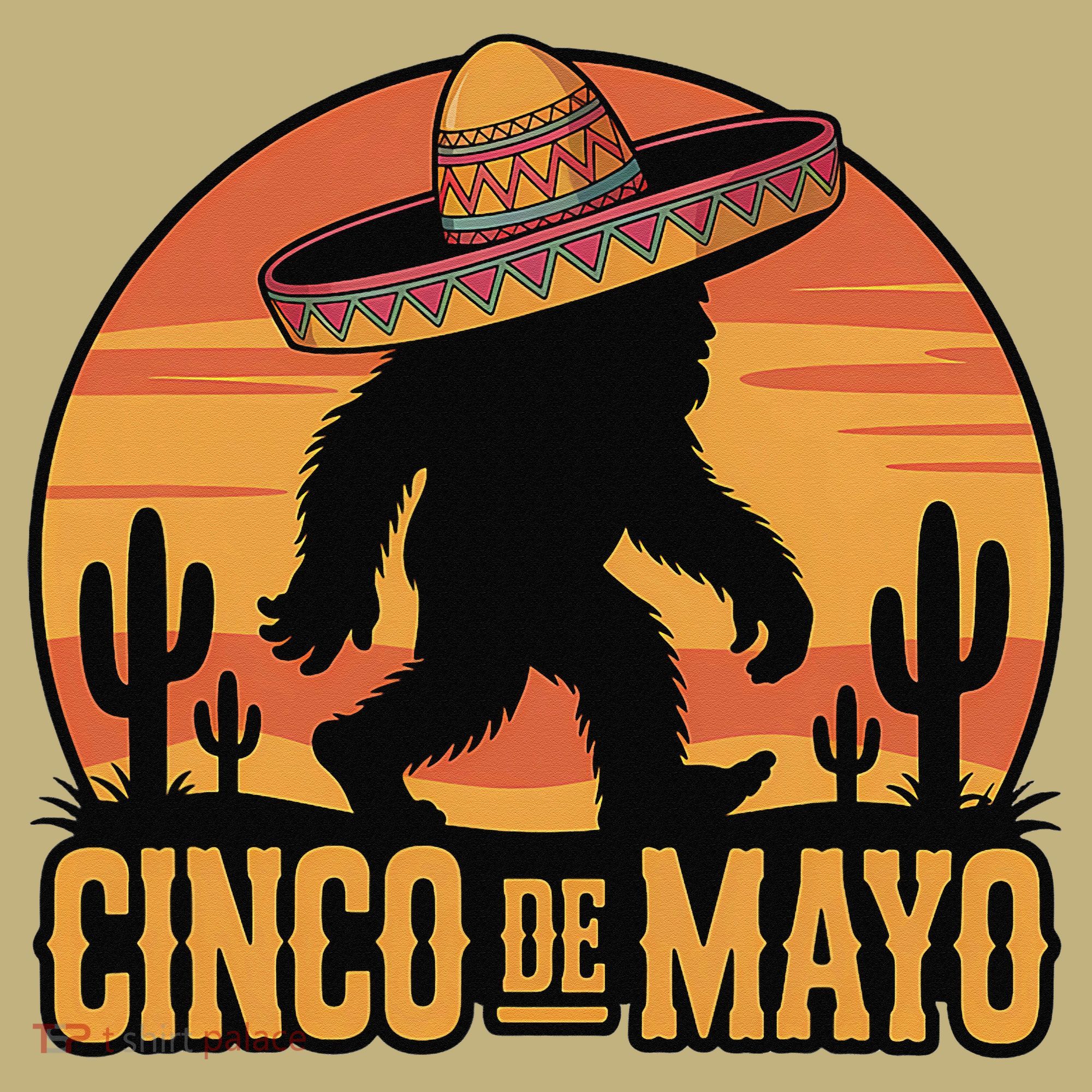 Cinco De Mayo Bigfoot Sombrero Desert Sunset Mousepad