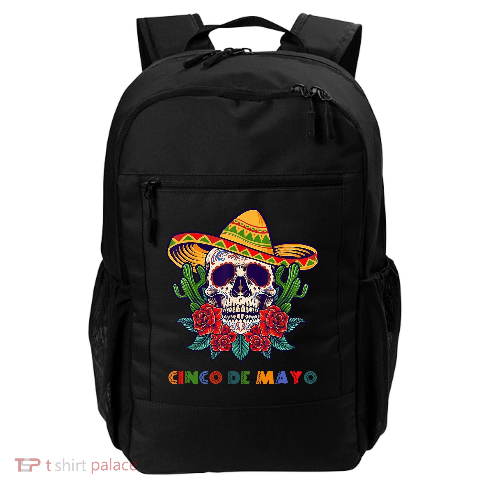 Cinco De Mayo Skull Floral Celebration Backpack