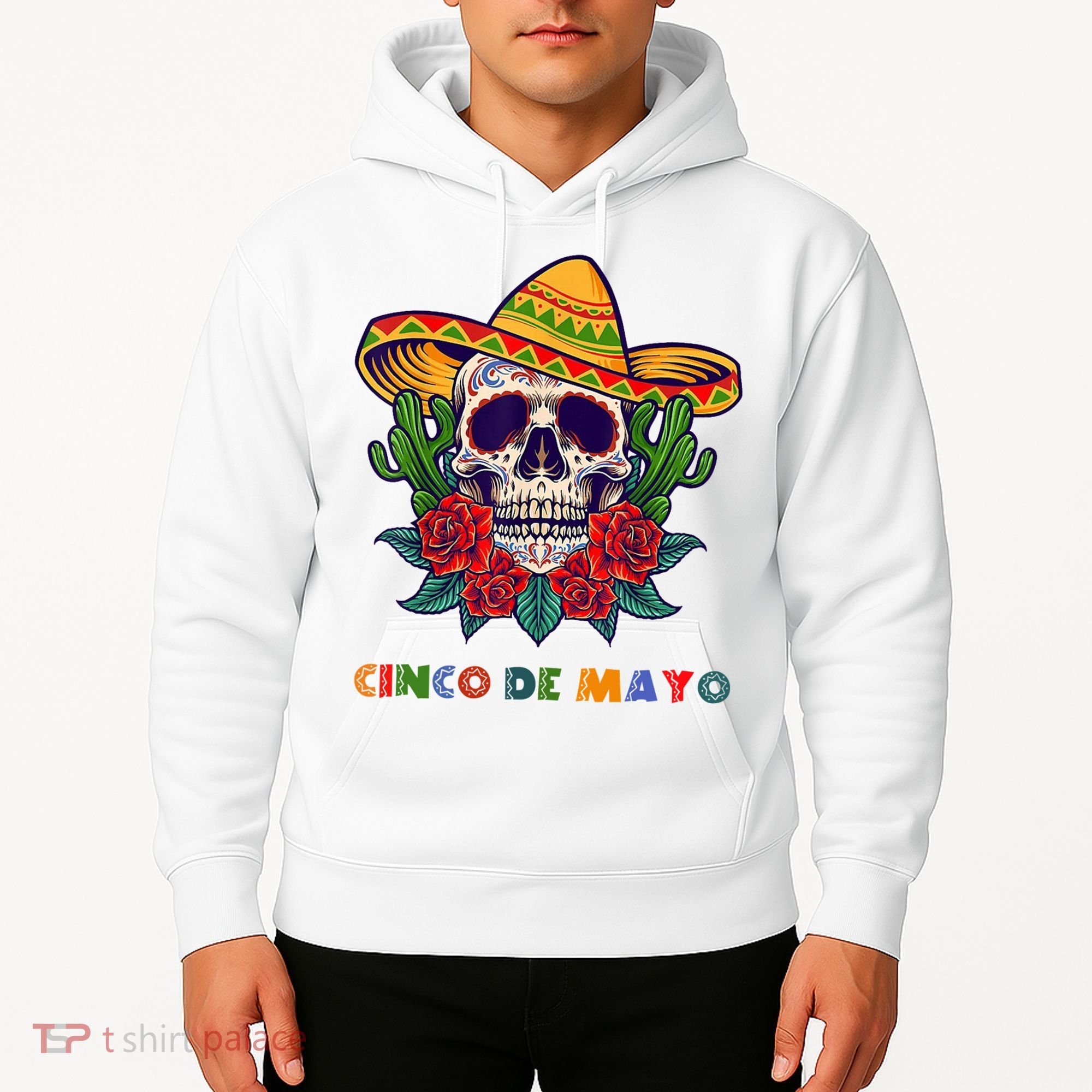 Cinco De Mayo Skull Floral Celebration Hoodie