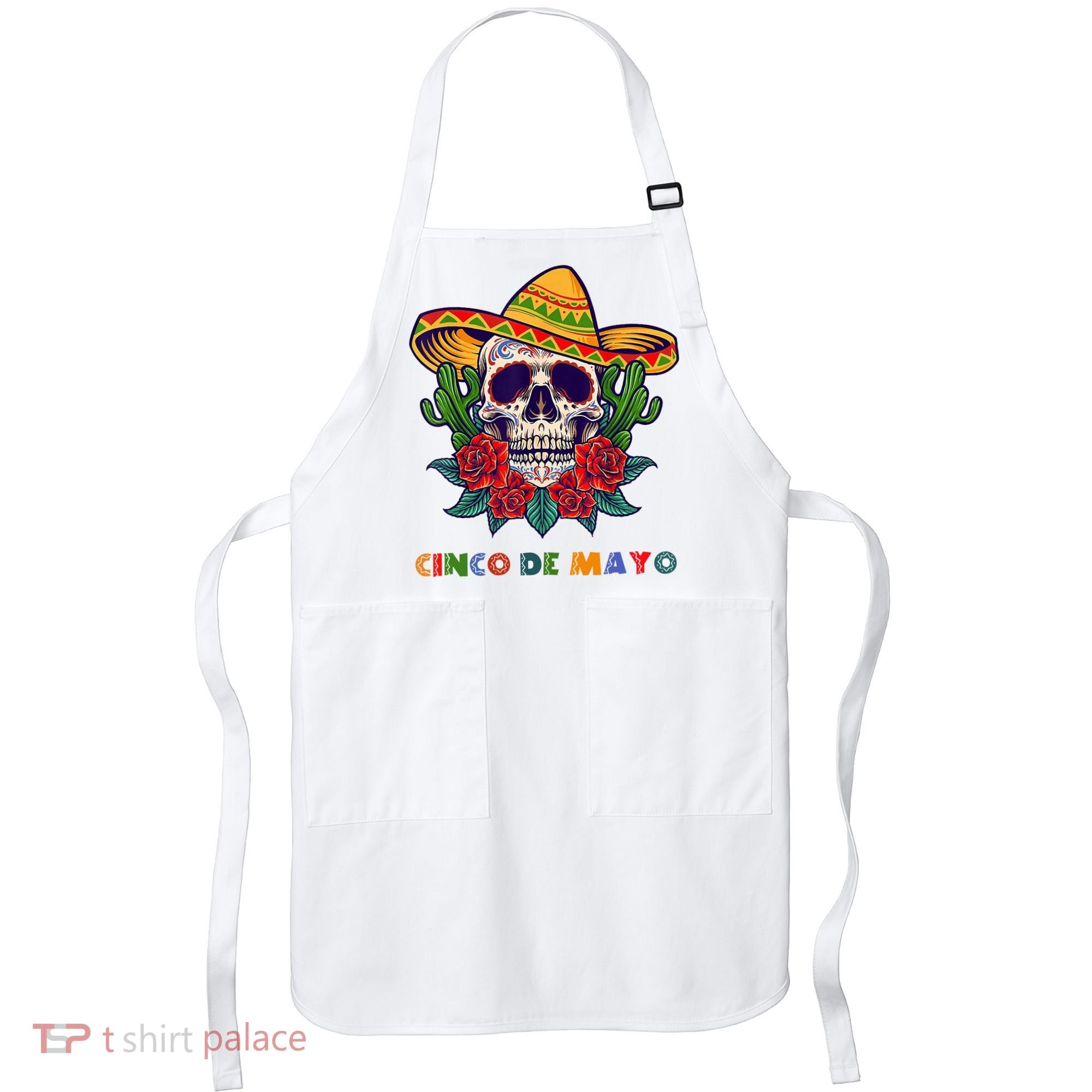 Cinco De Mayo Skull Floral Celebration Apron