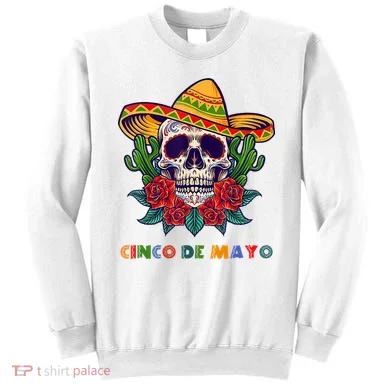 Cinco De Mayo Skull Floral Celebration Sweatshirt
