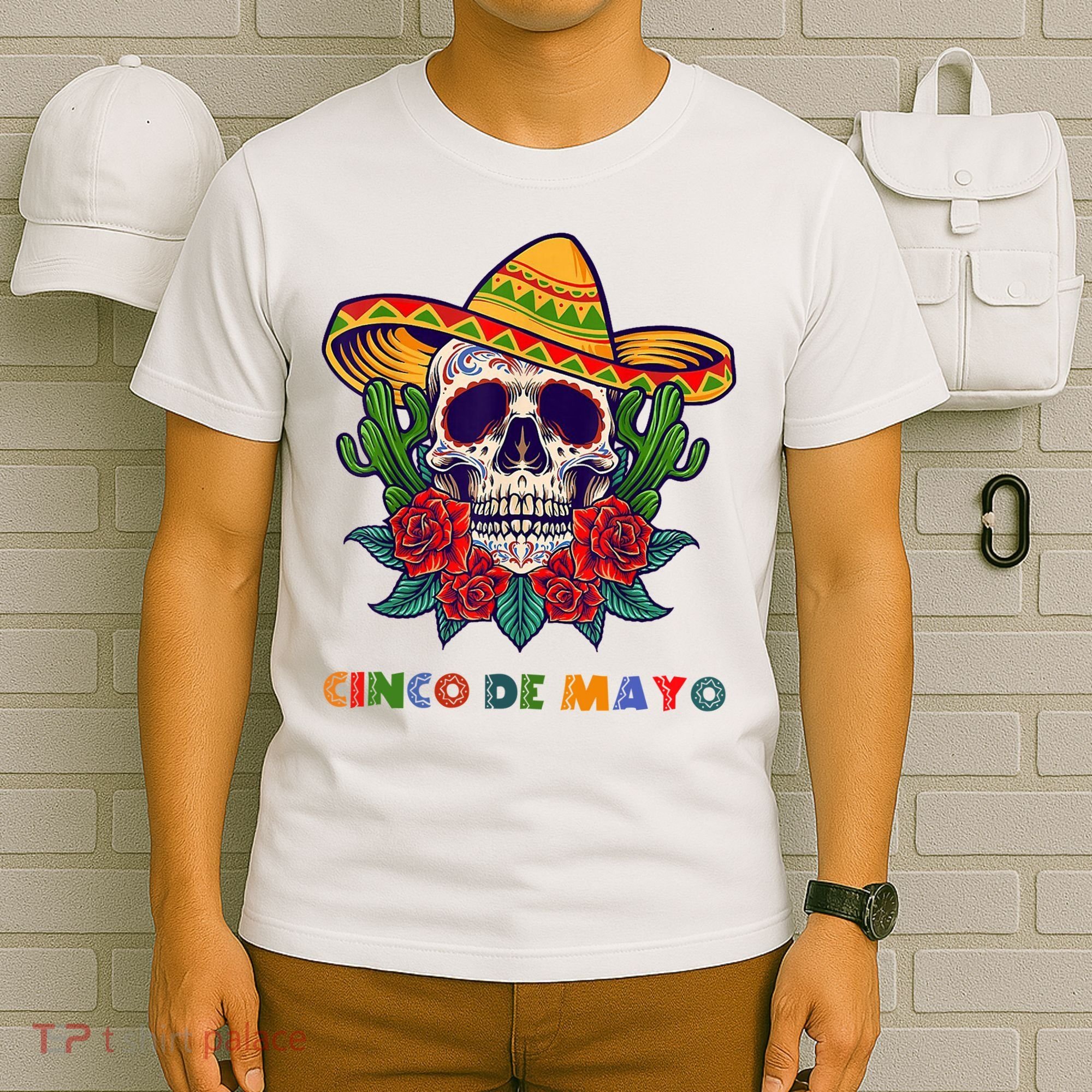 Cinco De Mayo Skull Floral Celebration T-Shirt