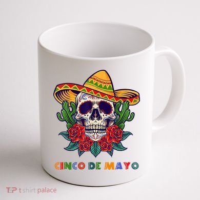 Cinco De Mayo Skull Floral Celebration Coffee Mug back