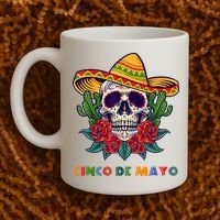 Cinco De Mayo Skull Floral Celebration Coffee Mug thumb 2