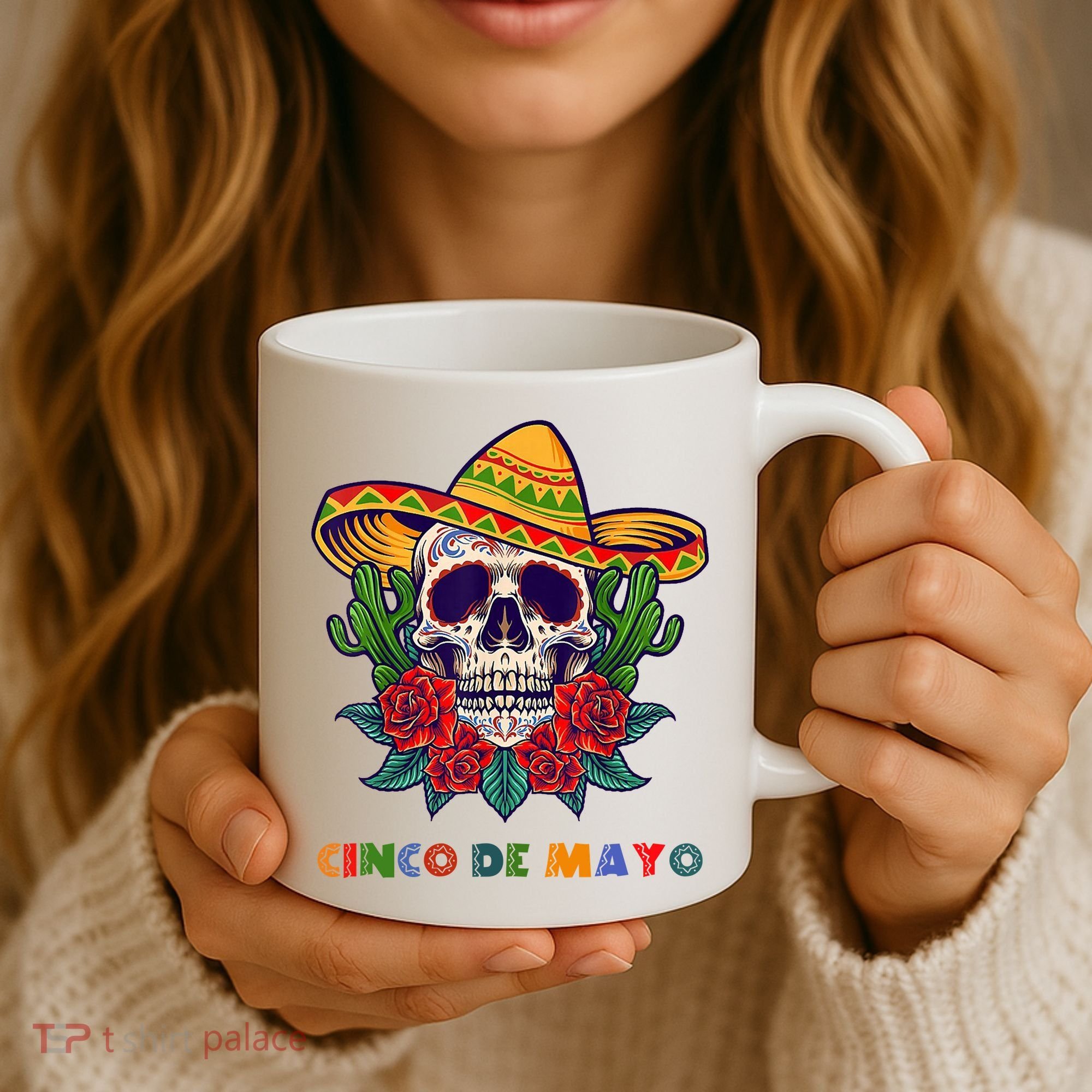 Cinco De Mayo Skull Floral Celebration Coffee Mug