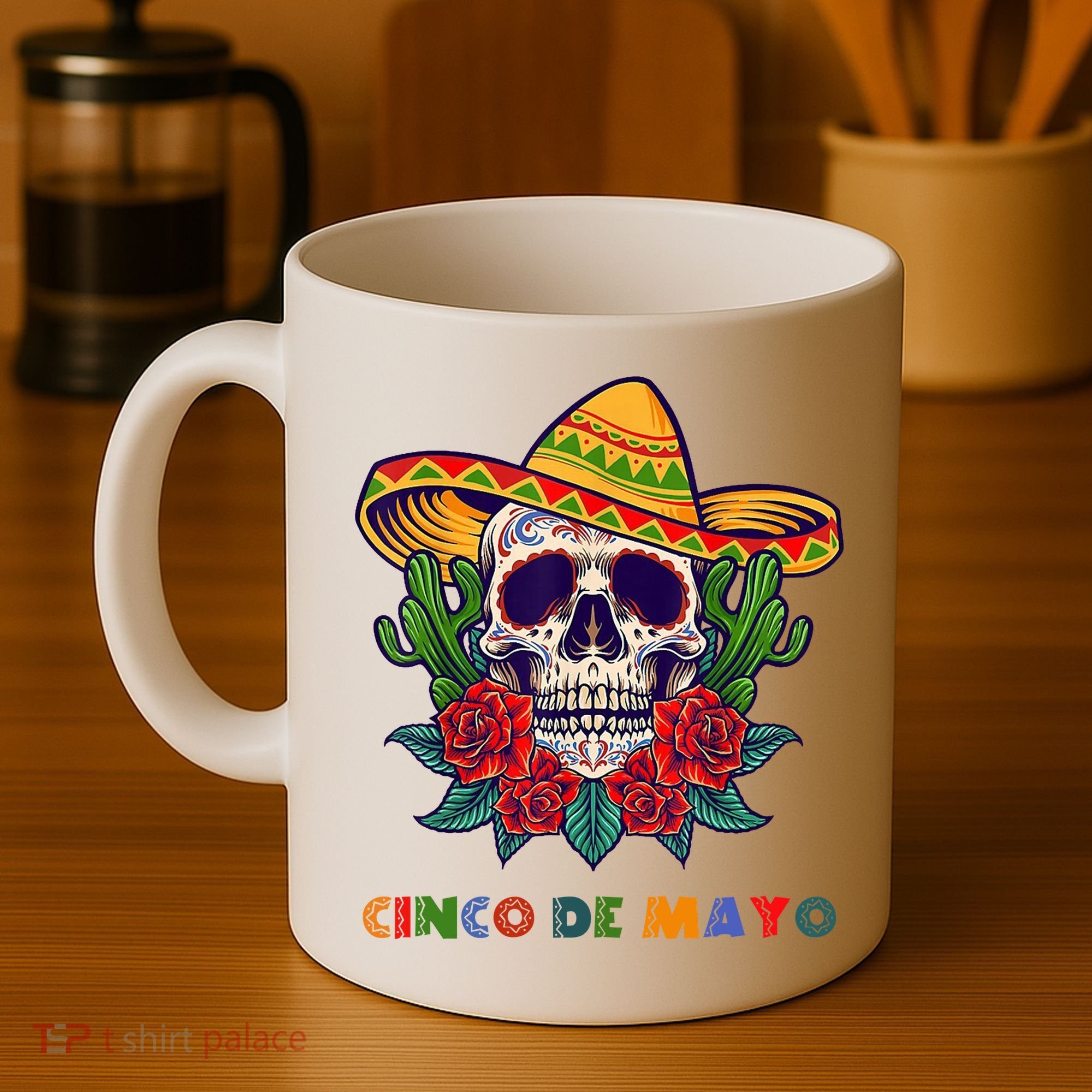 Cinco De Mayo Skull Floral Celebration Coffee Mug