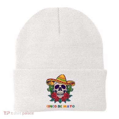 Cinco De Mayo Skull Floral Celebration Beanie