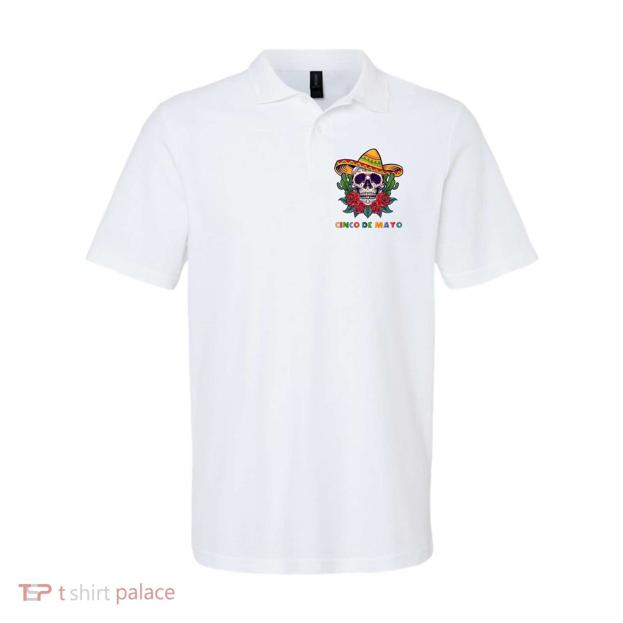 Cinco De Mayo Skull Floral Celebration Polo