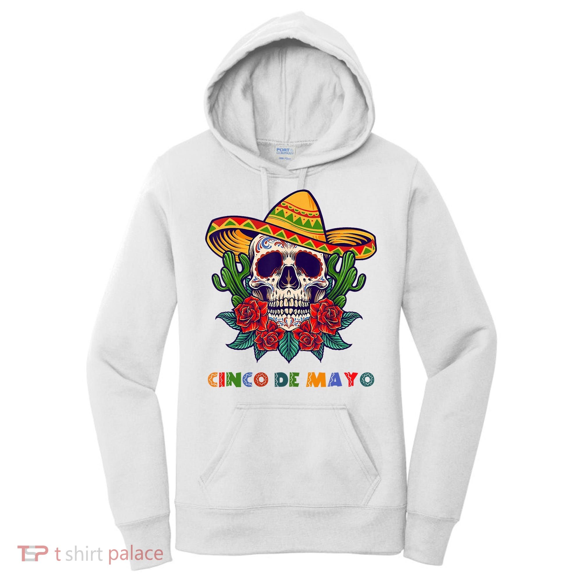 Cinco De Mayo Skull Floral Celebration Women's Hoodie