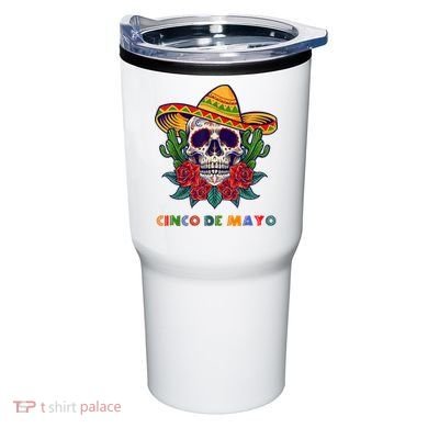 Cinco De Mayo Skull Floral Celebration Tumbler