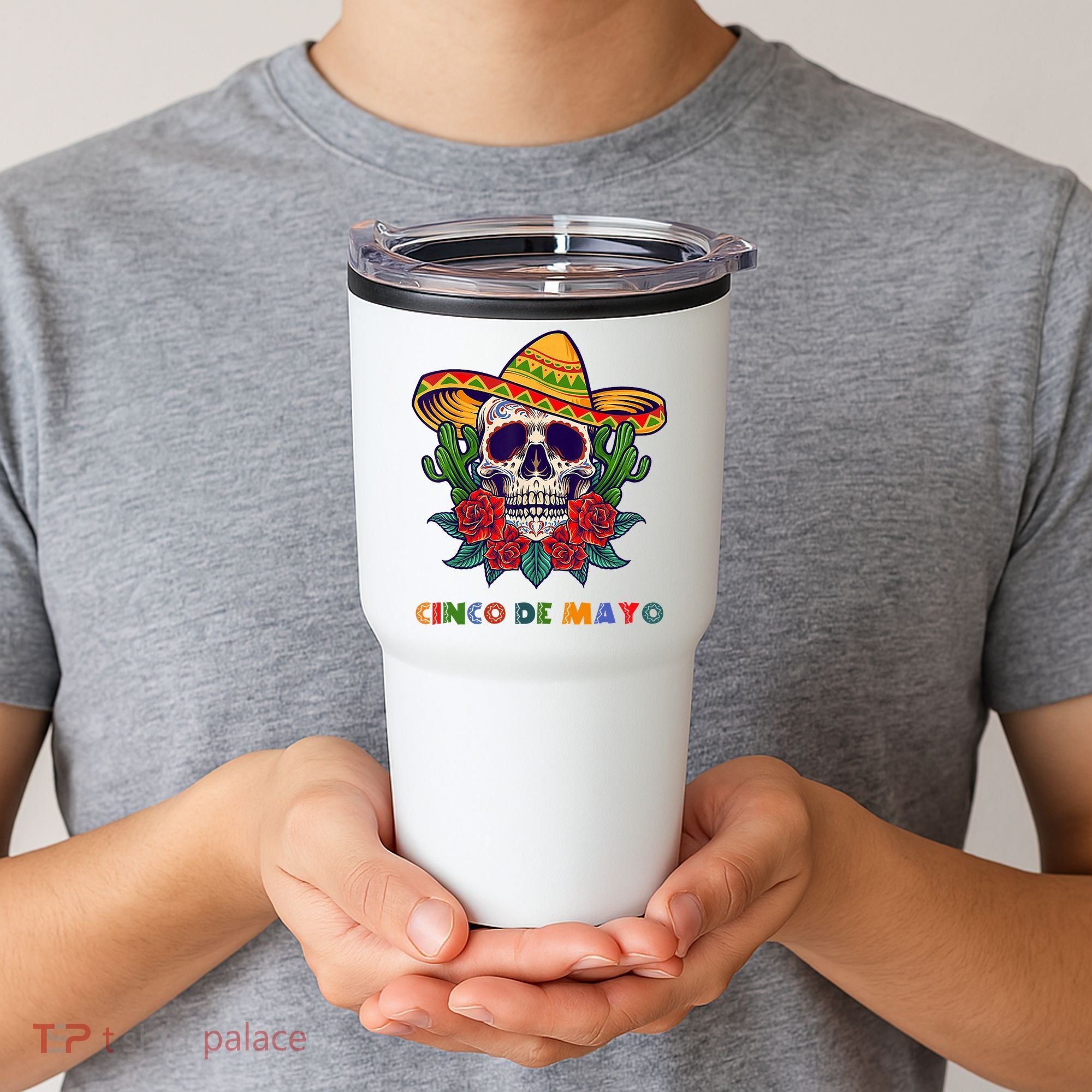 Cinco De Mayo Skull Floral Celebration Tumbler