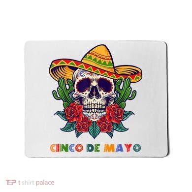 Cinco De Mayo Skull Floral Celebration Mousepad