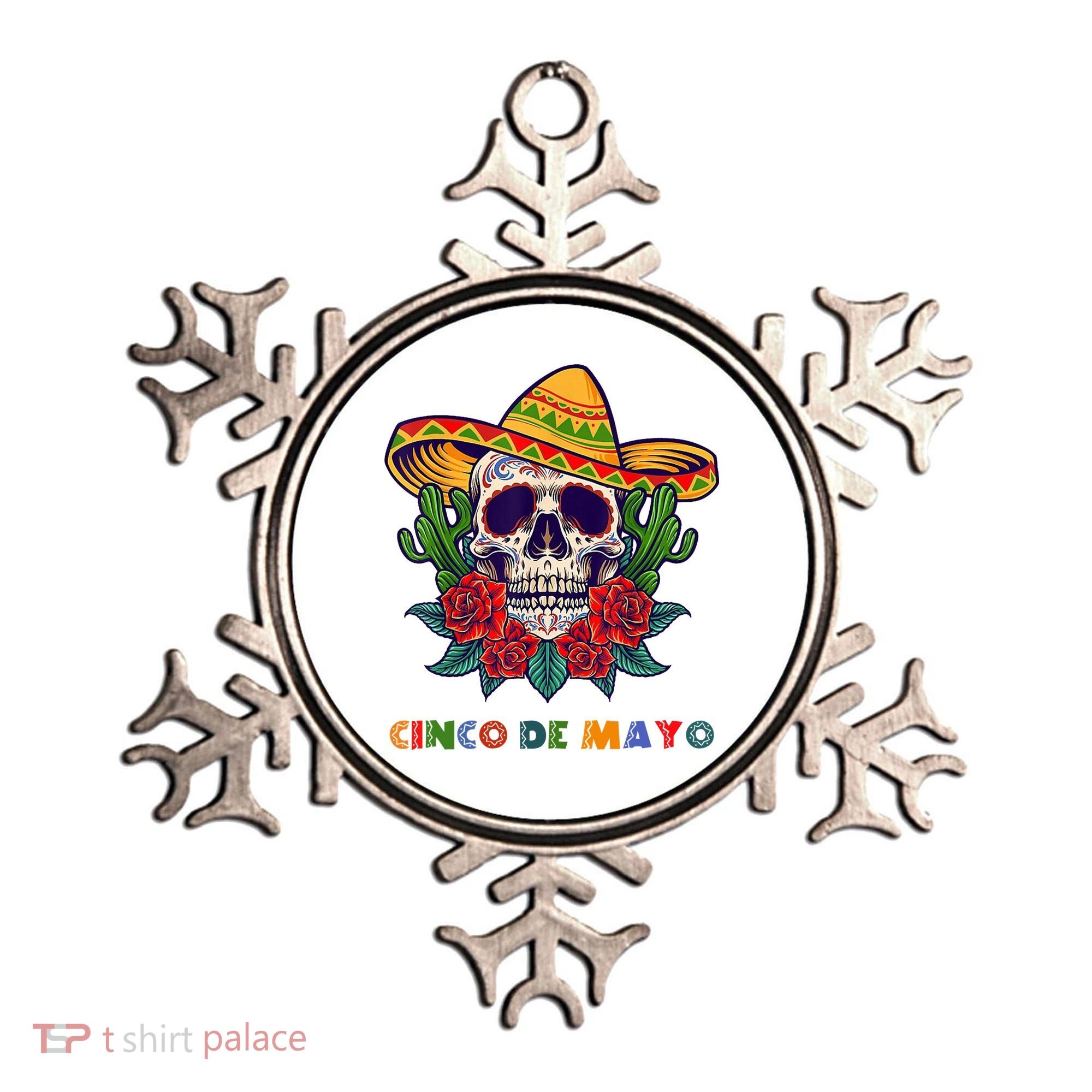 Cinco De Mayo Skull Floral Celebration Ornament