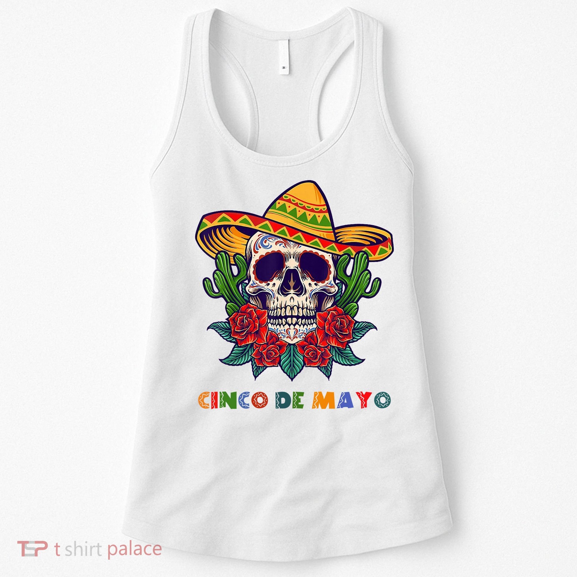 Cinco De Mayo Skull Floral Celebration Women's Tank Top