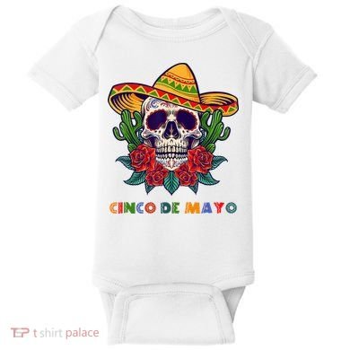 Cinco De Mayo Skull Floral Celebration Baby Bodysuit