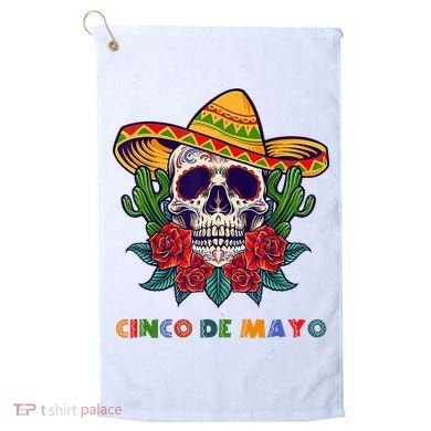 Cinco De Mayo Skull Floral Celebration Golf Towel