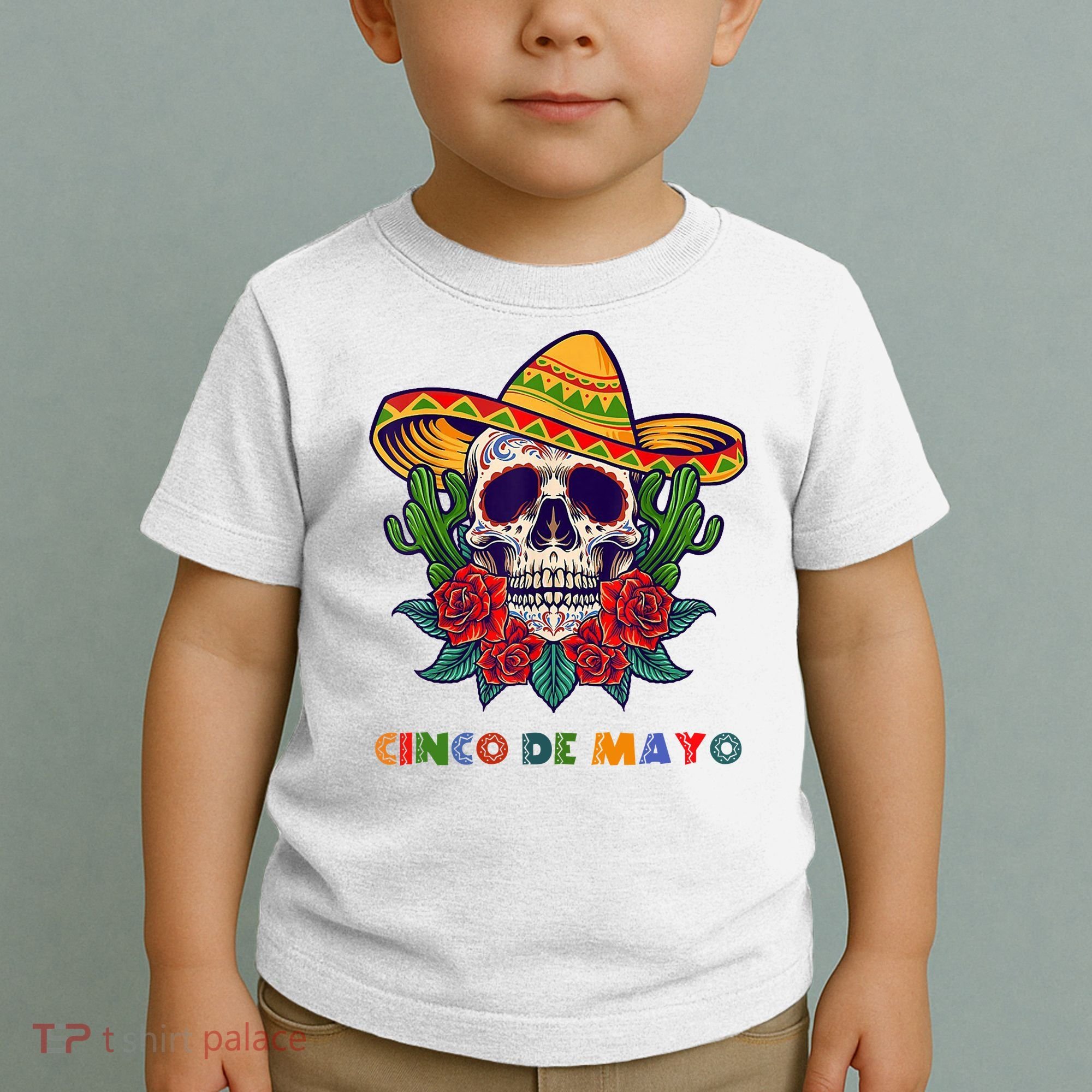 Cinco De Mayo Skull Floral Celebration Toddler T-Shirt
