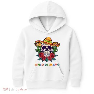 Cinco De Mayo Skull Floral Celebration Kids Hoodie