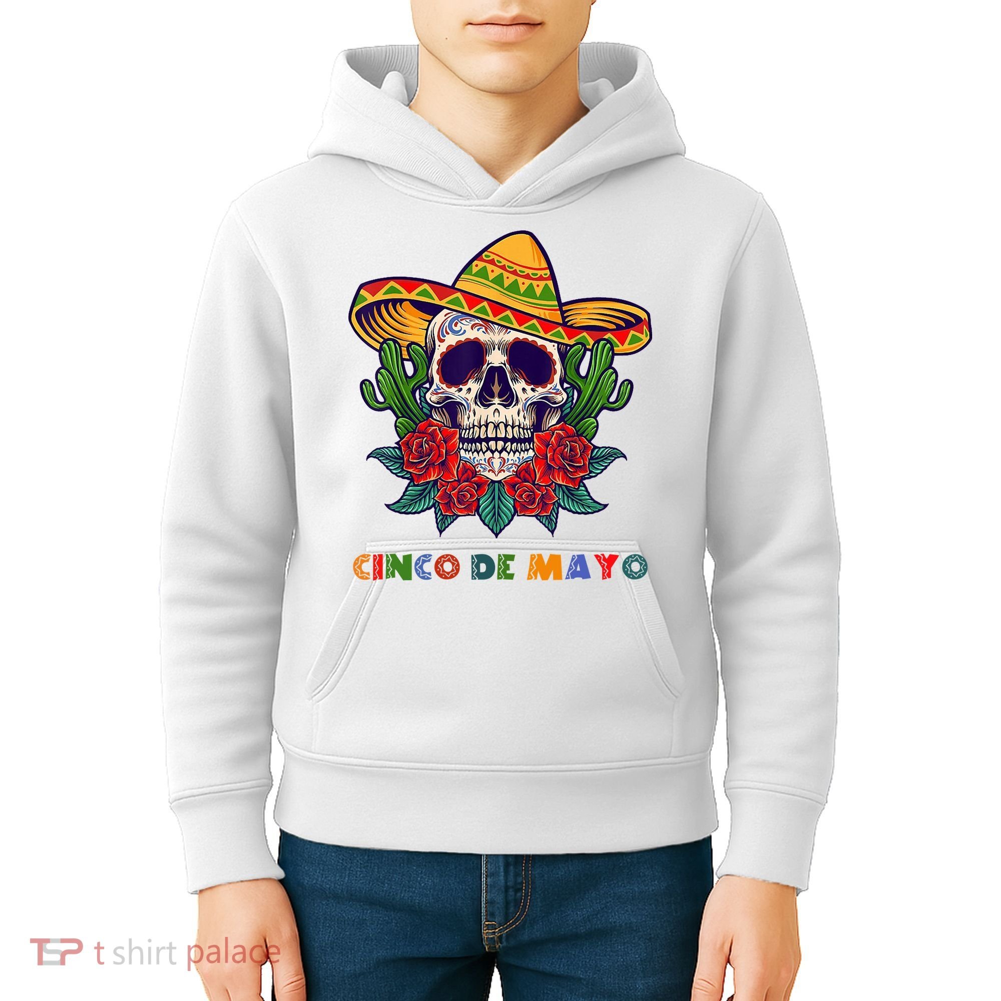 Cinco De Mayo Skull Floral Celebration Kids Hoodie