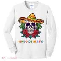 Cinco De Mayo Skull Floral Celebration Kids Long Sleeve Shirt thumb 0