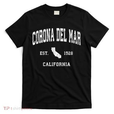 Corona Del Mar California Ca Vintage Established Athletic T-Shirt