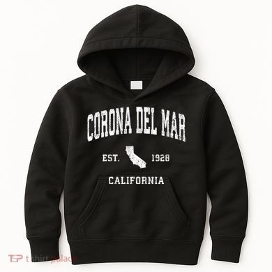 Corona Del Mar California Ca Vintage Established Athletic Kids Hoodie