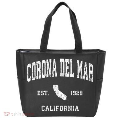 Corona Del Mar California Ca Vintage Established Athletic Tote Bag